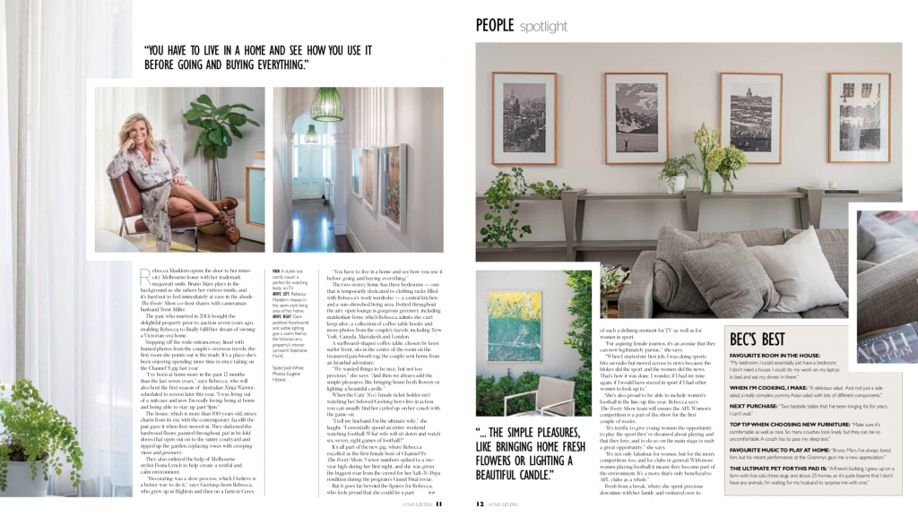 A photo of the feature, as it appears in Home Living magazine