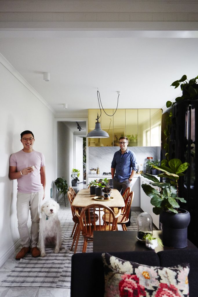 Jason Chongue and partner Nathan Smith in their kitchen